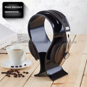 Taispeántas Headphone Aicrileach Dúbailte Trédhearcach Dubh agus Trédhearcach