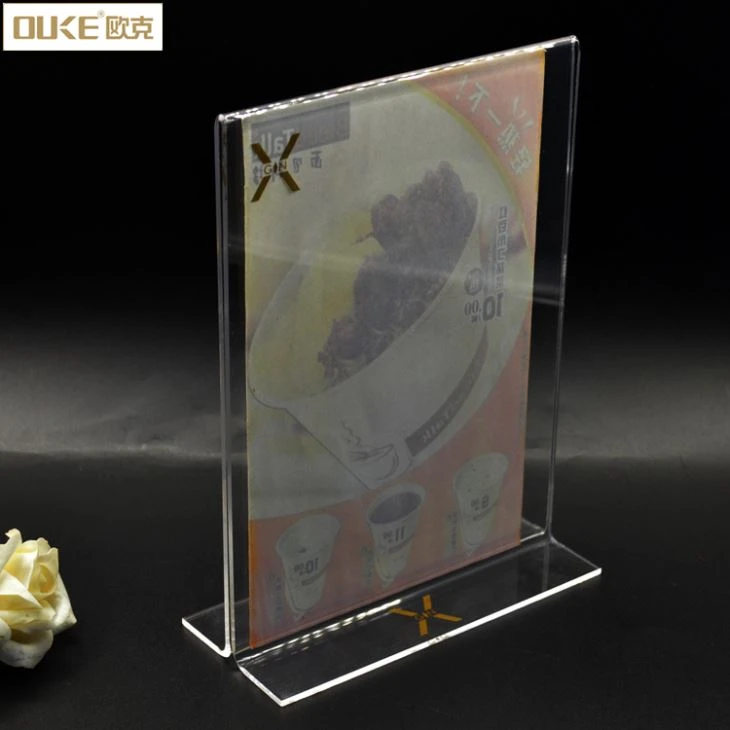 Clear Plexiglass Table Tent Acrylic Menu Holder